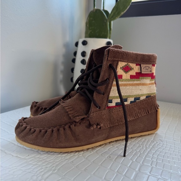 🍂 BRAND NEW Size 8 Laurentian Chief Moccasins in Tobacco Suede Ankle Boots - Picture 5 of 9
